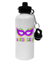 Mardi Gras - Purple Gold Green Mask Aluminum 600ml Water Bottle by TooLoud-Water Bottles-TooLoud-White-Davson Sales