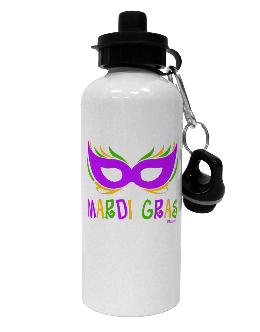 Mardi Gras - Purple Gold Green Mask Aluminum 600ml Water Bottle by TooLoud-Water Bottles-TooLoud-White-Davson Sales