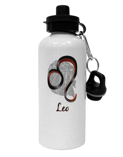 Leo Symbol Aluminum 600ml Water Bottle-Water Bottles-TooLoud-White-Davson Sales