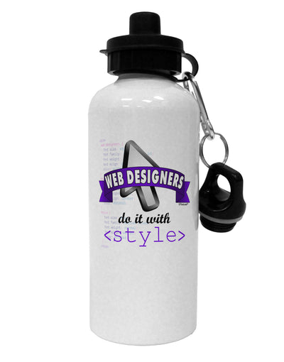 Web Designers - Style Aluminum 600ml Water Bottle-Water Bottles-TooLoud-White-Davson Sales