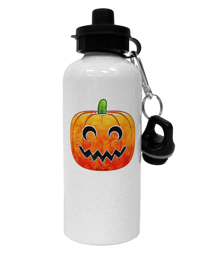 Jack-O-Lantern Watercolor Aluminum 600ml Water Bottle-Water Bottles-TooLoud-White-Davson Sales