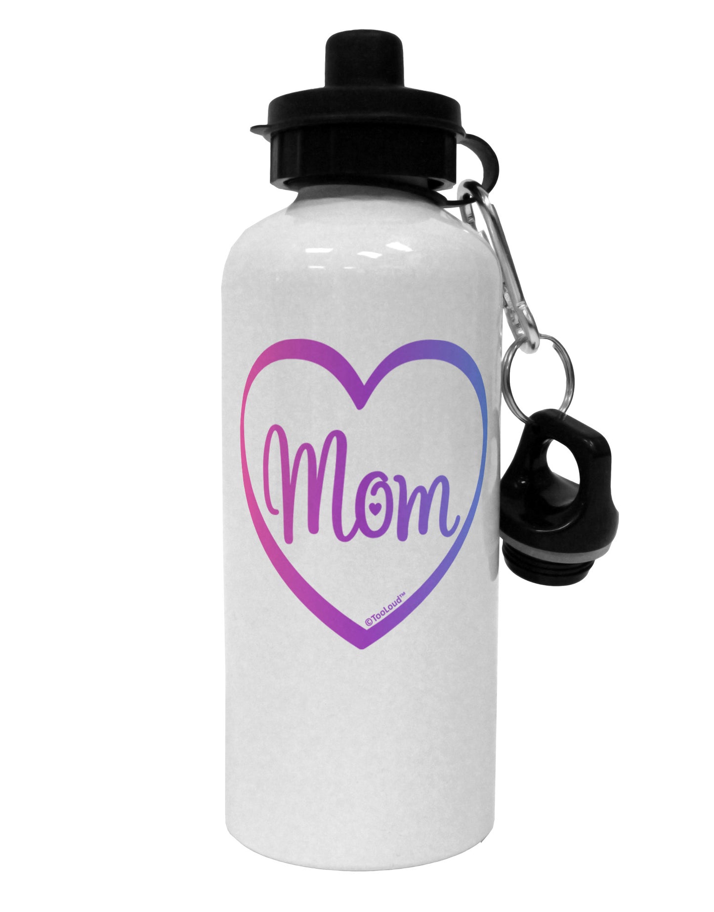 Mom Heart Design - Gradient Colors Aluminum 600ml Water Bottle by TooLoud-Water Bottles-TooLoud-White-Davson Sales