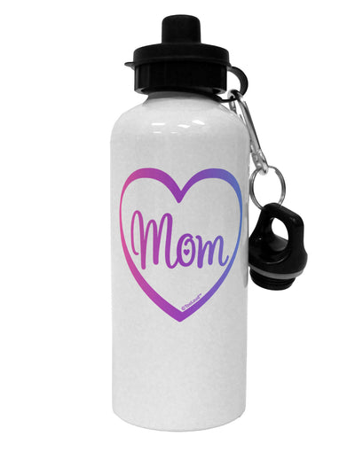 Mom Heart Design - Gradient Colors Aluminum 600ml Water Bottle by TooLoud-Water Bottles-TooLoud-White-Davson Sales