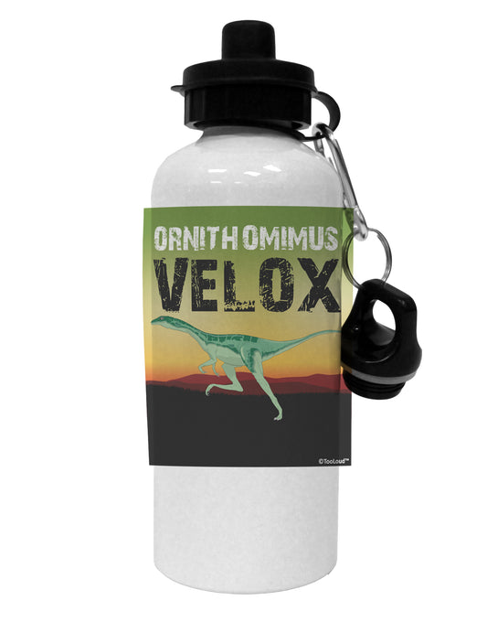 Ornithomimus Velox - With Name Aluminum 600ml Water Bottle by TooLoud-Water Bottles-TooLoud-White-Davson Sales