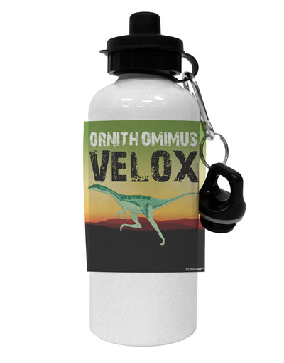 Ornithomimus Velox - With Name Aluminum 600ml Water Bottle by TooLoud-Water Bottles-TooLoud-White-Davson Sales