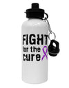 Fight for the Cure - Purple Ribbon Epilepsy Aluminum 600ml Water Bottle-Water Bottles-TooLoud-White-Davson Sales