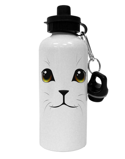 TooLoud Yellow Amber-Eyed Cute Cat Face Aluminum 600ml Water Bottle-Water Bottles-TooLoud-White-Davson Sales