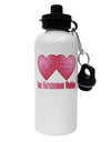 Dos Corazones Unidos Design Aluminum 600ml Water Bottle by TooLoud-Water Bottles-TooLoud-White-Davson Sales