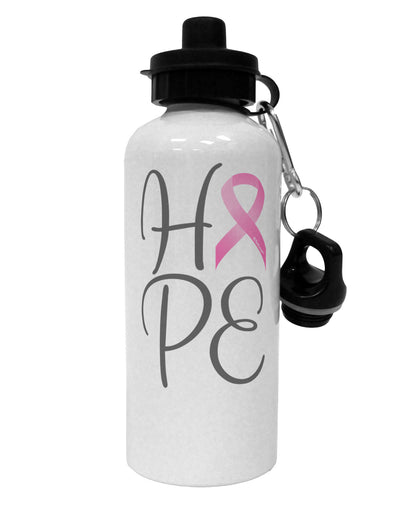 Hope - Breast Cancer Awareness Ribbon Aluminum 600ml Water Bottle-Water Bottles-TooLoud-White-Davson Sales