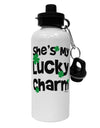 She's My Lucky Charm - Matching Couples Design Aluminum 600ml Water Bottle by TooLoud-Water Bottles-TooLoud-White-Davson Sales