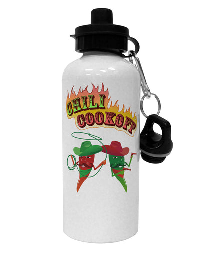 Cowboy Chili Cookoff Aluminum 600ml Water Bottle-Water Bottles-TooLoud-White-Davson Sales