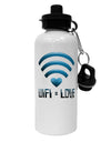 TooLoud Wifi Equals Love Aluminum 600ml Water Bottle-Water Bottles-TooLoud-White-Davson Sales