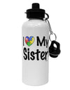 I Heart My Sister - Autism Awareness Aluminum 600ml Water Bottle by TooLoud-Water Bottles-TooLoud-White-Davson Sales