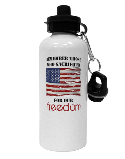 Remember - Veterans Aluminum 600ml Water Bottle-Water Bottles-TooLoud-White-Davson Sales