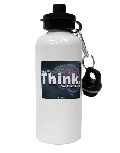 TooLoud What We Think Buddha Aluminum 600ml Water Bottle-Water Bottles-TooLoud-White-Davson Sales