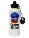 Cream Filled Blue Cupcake Design Aluminum 600ml Water Bottle by TooLoud-Water Bottles-TooLoud-White-Davson Sales