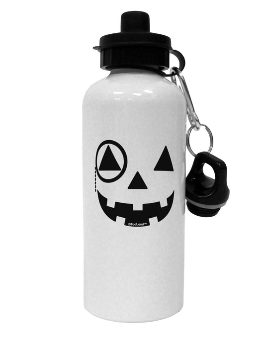Monocle Jack-o-Lantern B-W Aluminum 600ml Water Bottle-Water Bottles-TooLoud-White-Davson Sales