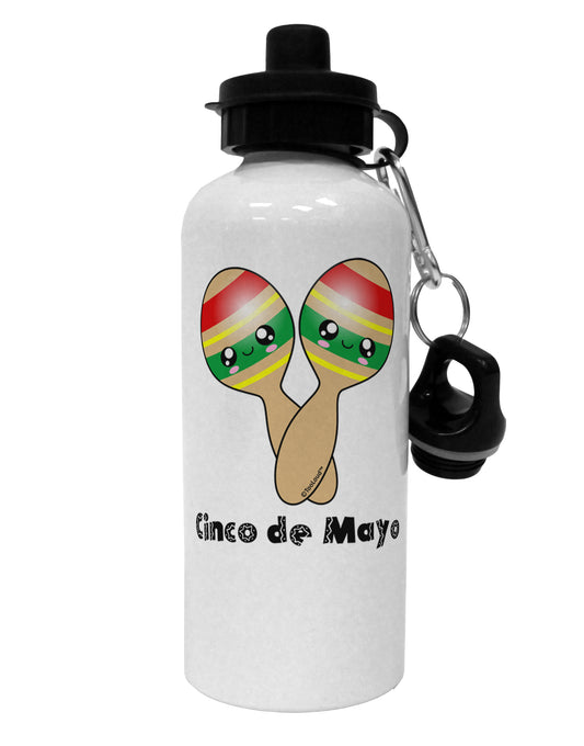 Cute Maracas Design - Cinco de Mayo Aluminum 600ml Water Bottle by TooLoud-Water Bottles-TooLoud-White-Davson Sales