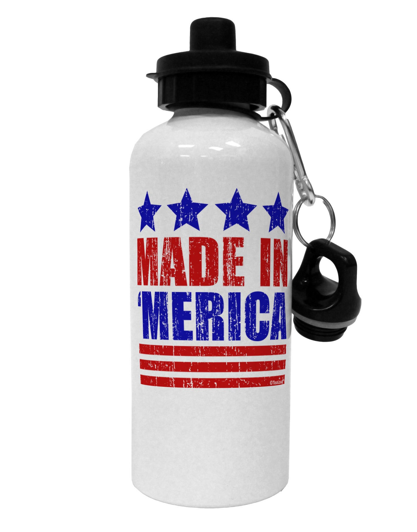 Made in Merica - Stars and Stripes Color Design Aluminum 600ml Water Bottle-Water Bottles-TooLoud-White-Davson Sales