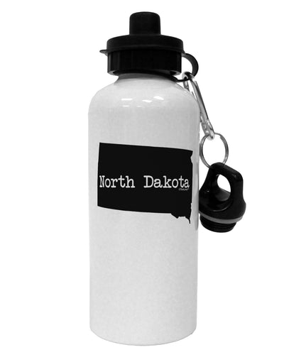 North Dakota - United States Shape Aluminum 600ml Water Bottle by TooLoud-Water Bottles-TooLoud-White-Davson Sales