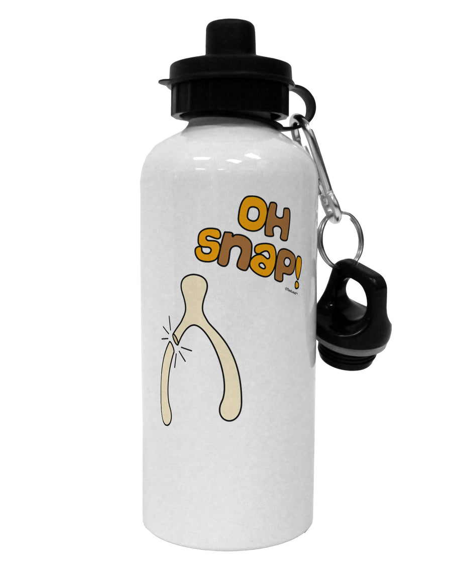 Oh Snap Wishbone - Thanksgiving Aluminum 600ml Water Bottle-Water Bottles-TooLoud-White-Davson Sales