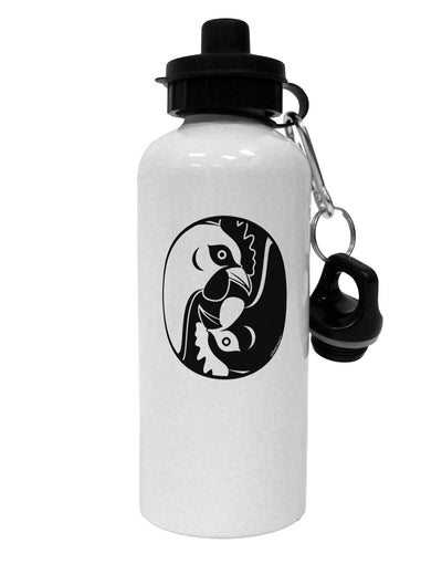 TooLoud Yin Yang Chicken Aluminum 600ml Water Bottle-Water Bottles-TooLoud-White-Davson Sales