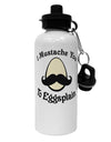 I Mustache You To Eggsplain Aluminum 600ml Water Bottle-Water Bottles-TooLoud-White-Davson Sales