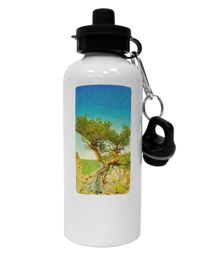 Colorado Tree Watercolor Aluminum 600ml Water Bottle-Water Bottles-TooLoud-White-Davson Sales