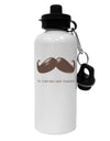 Ceci n'est pas une moustache Aluminum 600ml Water Bottle-Water Bottles-TooLoud-White-Davson Sales