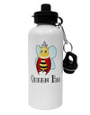 Queen Bee Text Aluminum 600ml Water Bottle by TooLoud-Water Bottles-TooLoud-White-Davson Sales