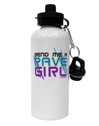 Send Me A Rave Girl Aluminum 600ml Water Bottle-Water Bottles-TooLoud-White-Davson Sales