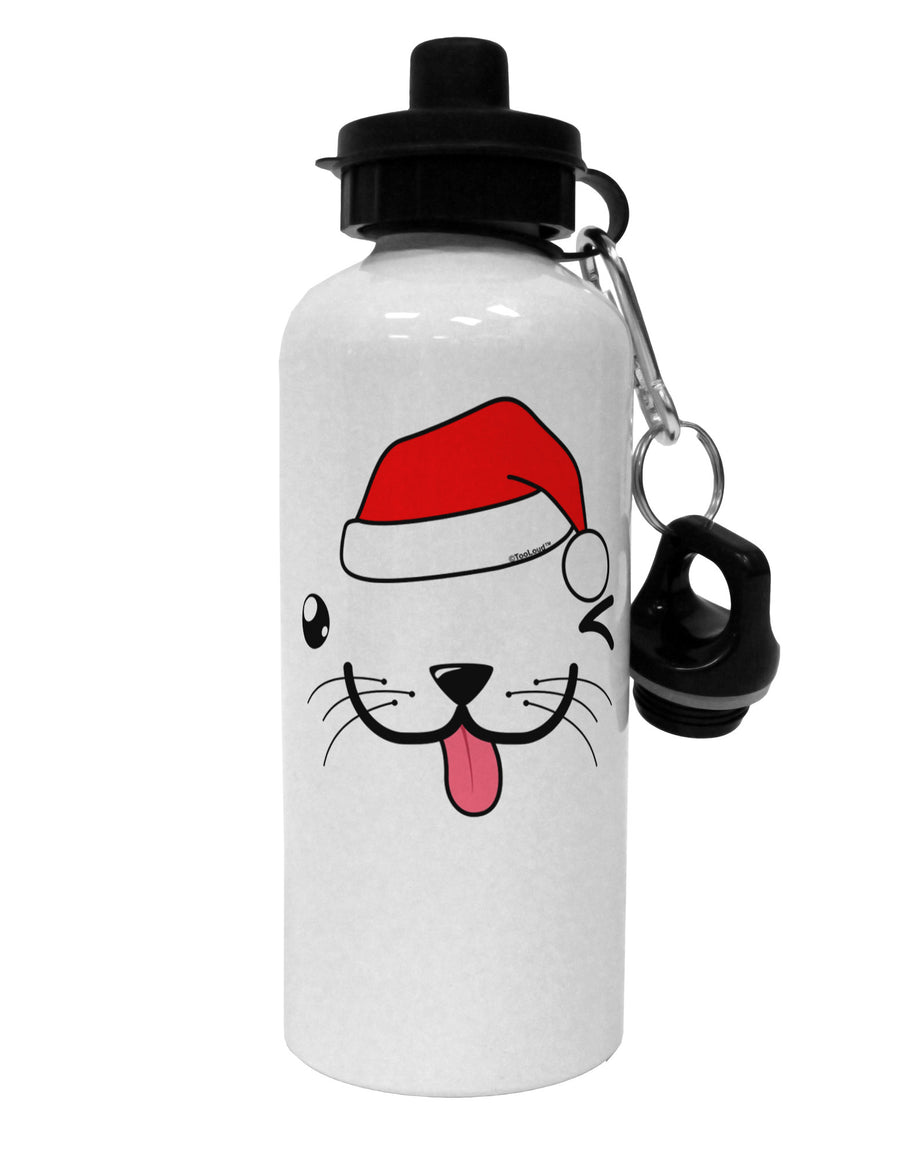 Kyu-T Face Puppino Santa Boy Dog Aluminum 600ml Water Bottle-Water Bottles-TooLoud-White-Davson Sales