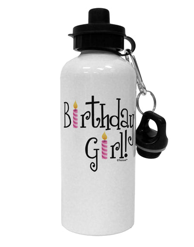 Birthday Girl - Birthday Candles Aluminum 600ml Water Bottle by TooLoud-Water Bottles-TooLoud-White-Davson Sales