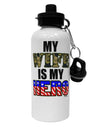 My Wife is My Hero - Armed Forces Aluminum 600ml Water Bottle by TooLoud-Water Bottles-TooLoud-White-Davson Sales