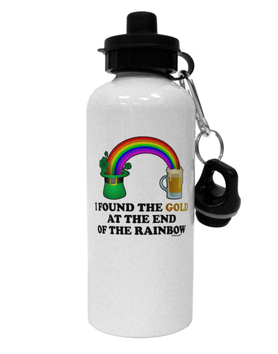 End Of The Rainbow Text Aluminum 600ml Water Bottle-Water Bottles-TooLoud-White-Davson Sales