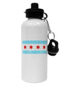 Distressed Chicago Flag Design Aluminum 600ml Water Bottle by TooLoud-Water Bottles-TooLoud-White-Davson Sales