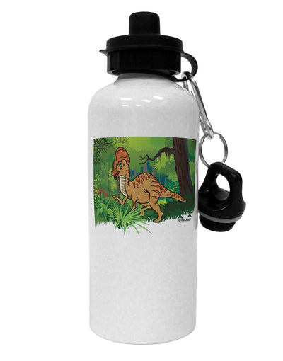 Parasaurolophus Walkeri - Without Name Aluminum 600ml Water Bottle by TooLoud-Water Bottles-TooLoud-White-Davson Sales