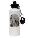 Three Wolves Howling at the Moon Aluminum 600ml Water Bottle by TooLoud-Water Bottles-TooLoud-White-Davson Sales