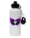 Cute Dark Angel Wings Black and Purple Heart Aluminum 600ml Water Bottle-Water Bottles-TooLoud-White-Davson Sales