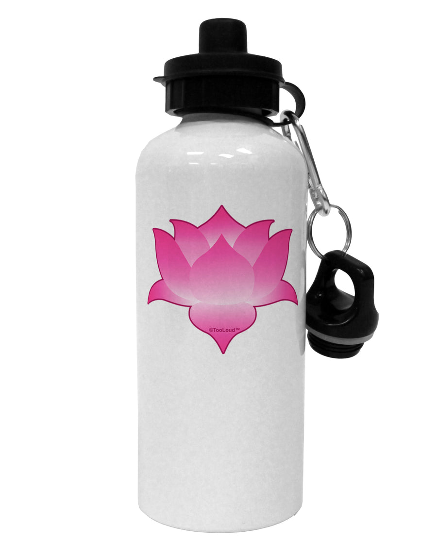 Lotus Flower Design Gradient Aluminum 600ml Water Bottle by TooLoud-Water Bottles-TooLoud-White-Davson Sales