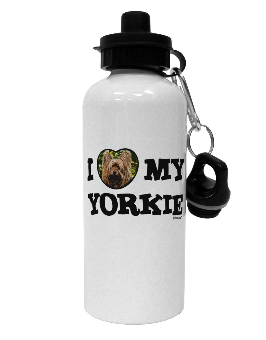 I Heart My Yorkie Aluminum 600ml Water Bottle by TooLoud-Water Bottles-TooLoud-White-Davson Sales