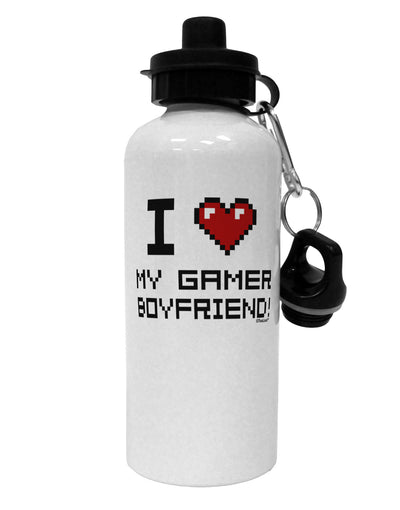 I Heart My Gamer Boyfriend Aluminum 600ml Water Bottle-Water Bottles-TooLoud-White-Davson Sales