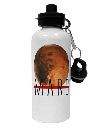 Planet Mars Text Aluminum 600ml Water Bottle-Water Bottles-TooLoud-White-Davson Sales