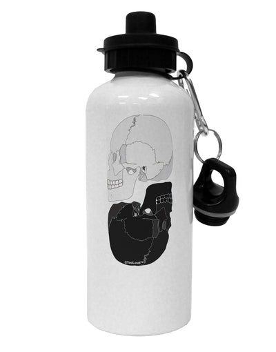 White And Black Inverted Skulls Aluminum 600ml Water Bottle by TooLoud-Water Bottles-TooLoud-White-Davson Sales