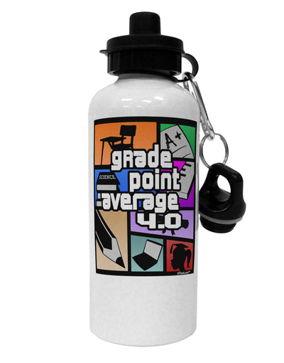 GPA 4 - Grade Point Average Aluminum 600ml Water Bottle by TooLoud-Water Bottles-TooLoud-White-Davson Sales