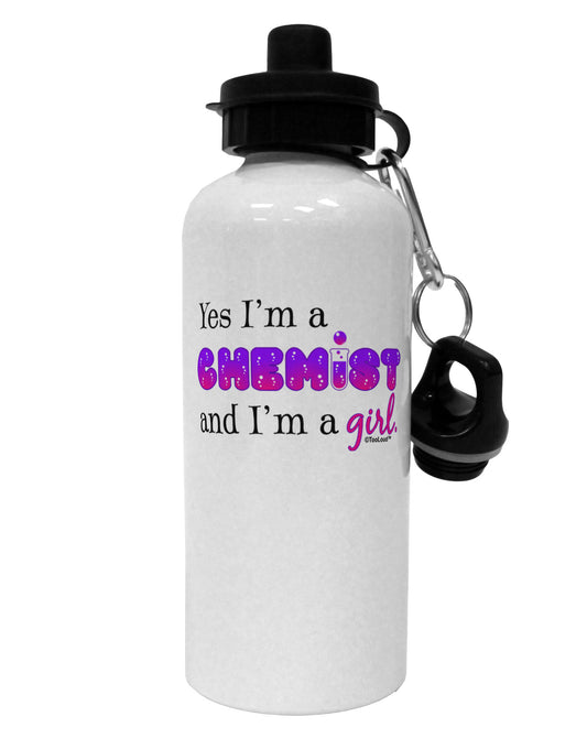 Yes I am a Chemist Girl Aluminum 600ml Water Bottle-Water Bottles-TooLoud-White-Davson Sales