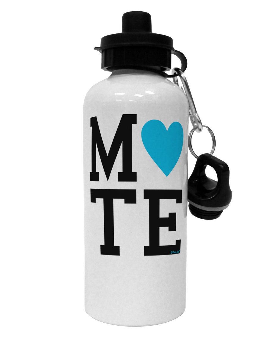 Matching Soulmate Design - Mate - Blue Aluminum 600ml Water Bottle by TooLoud-Water Bottles-TooLoud-White-Davson Sales