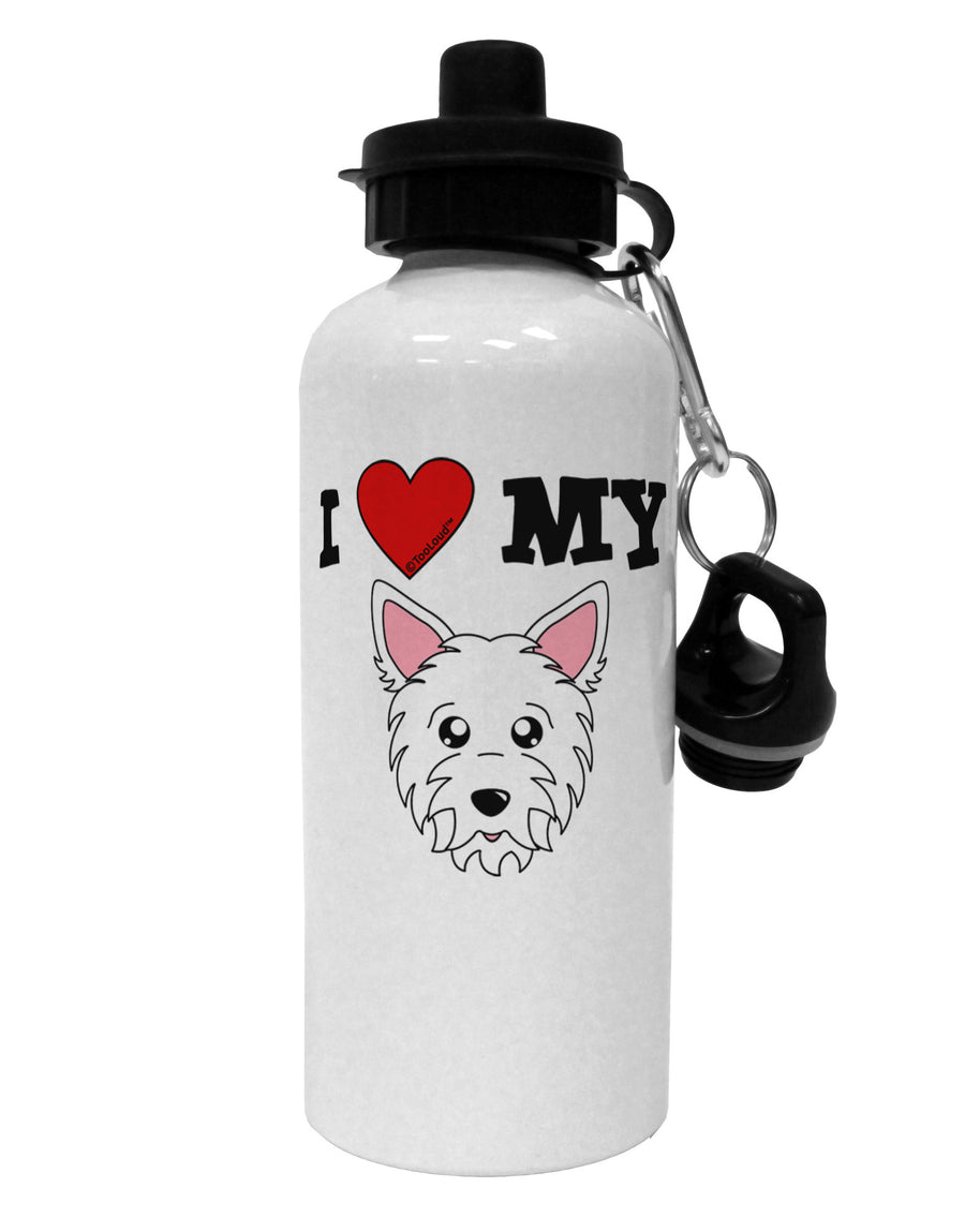 I Heart My - Cute Westie Dog Aluminum 600ml Water Bottle by TooLoud-Water Bottles-TooLoud-White-Davson Sales