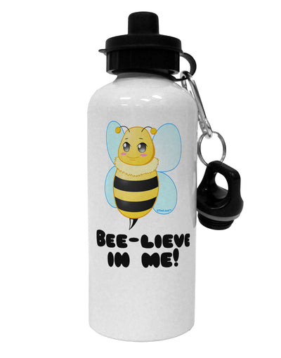 Bee-lieve In Me Aluminum 600ml Water Bottle-Water Bottles-TooLoud-White-Davson Sales