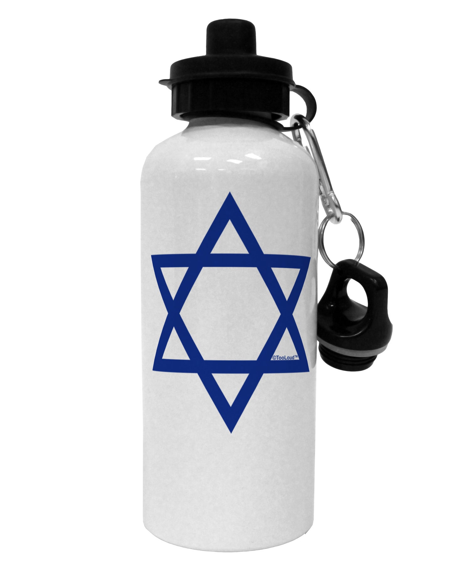 Jewish Star of David Aluminum 600ml Water Bottle by TooLoud-Water Bottles-TooLoud-White-Davson Sales